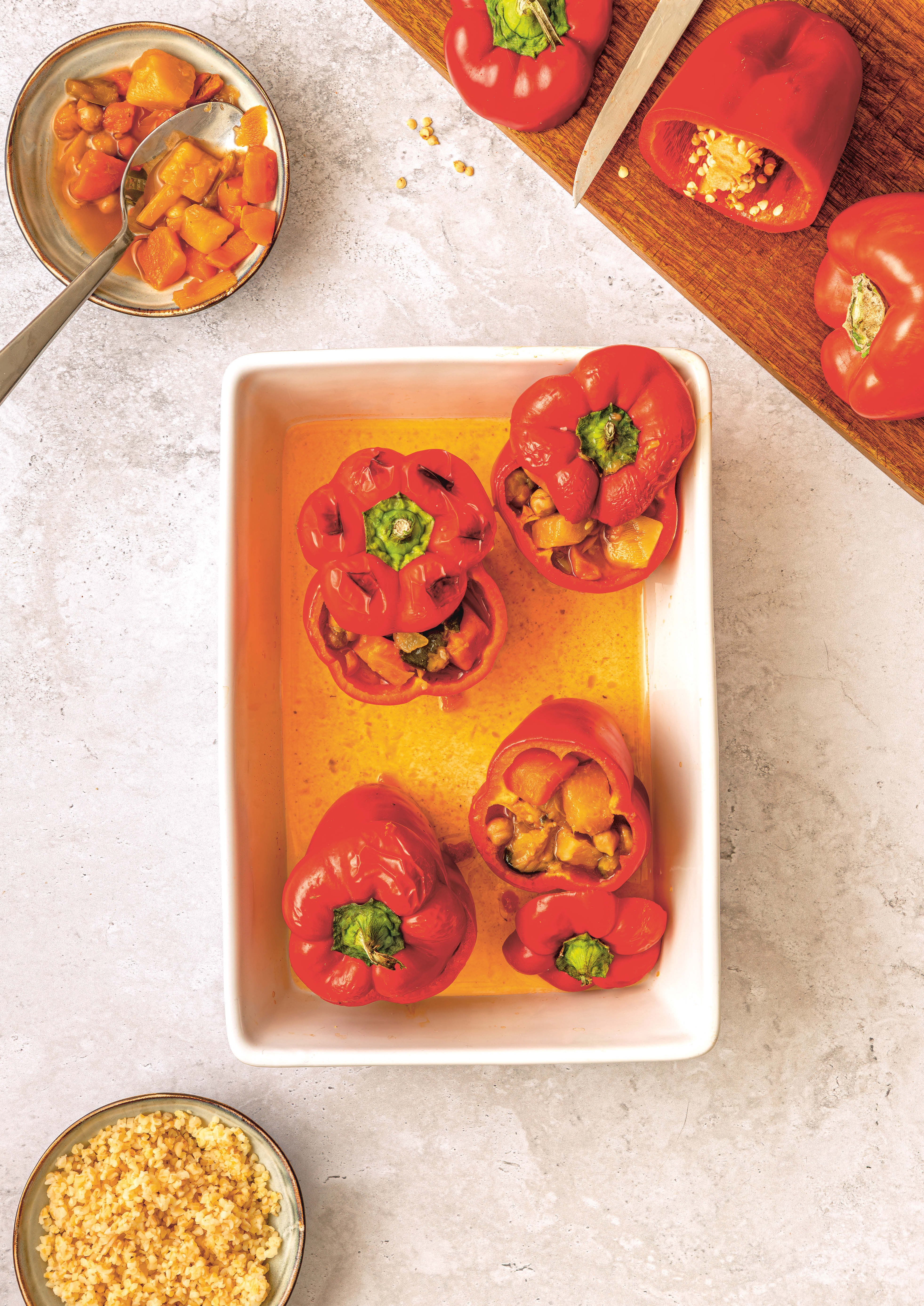 Poivrons farcis à la marocaine : la recette facile au boulgour